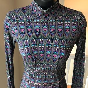 French Connection Colorful Long Sleeve Dress Mid